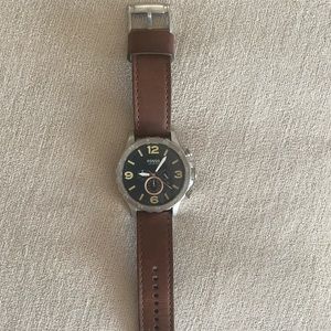 Nate Chronograph Brown Leather Watch